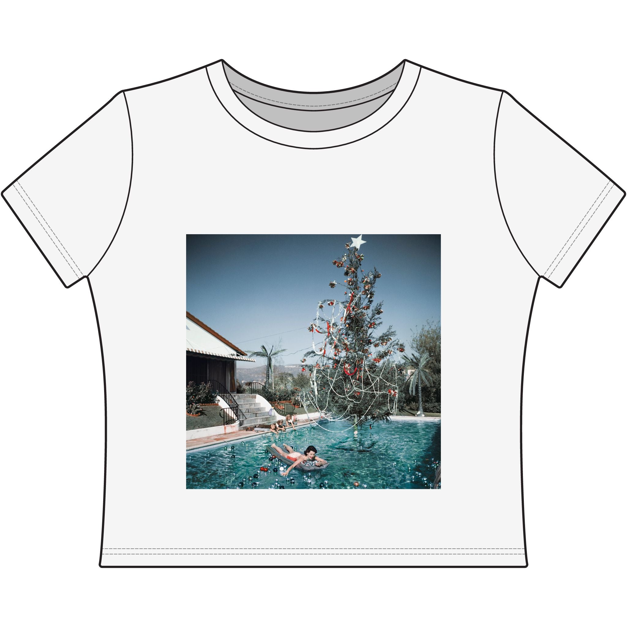 Vintage Poolside Christmas Tree Baby T-shirt
