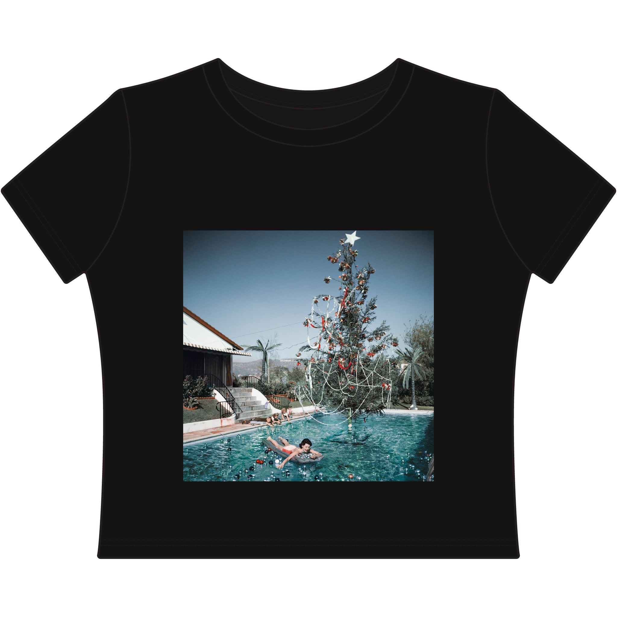 Vintage Poolside Christmas Tree Baby T-shirt