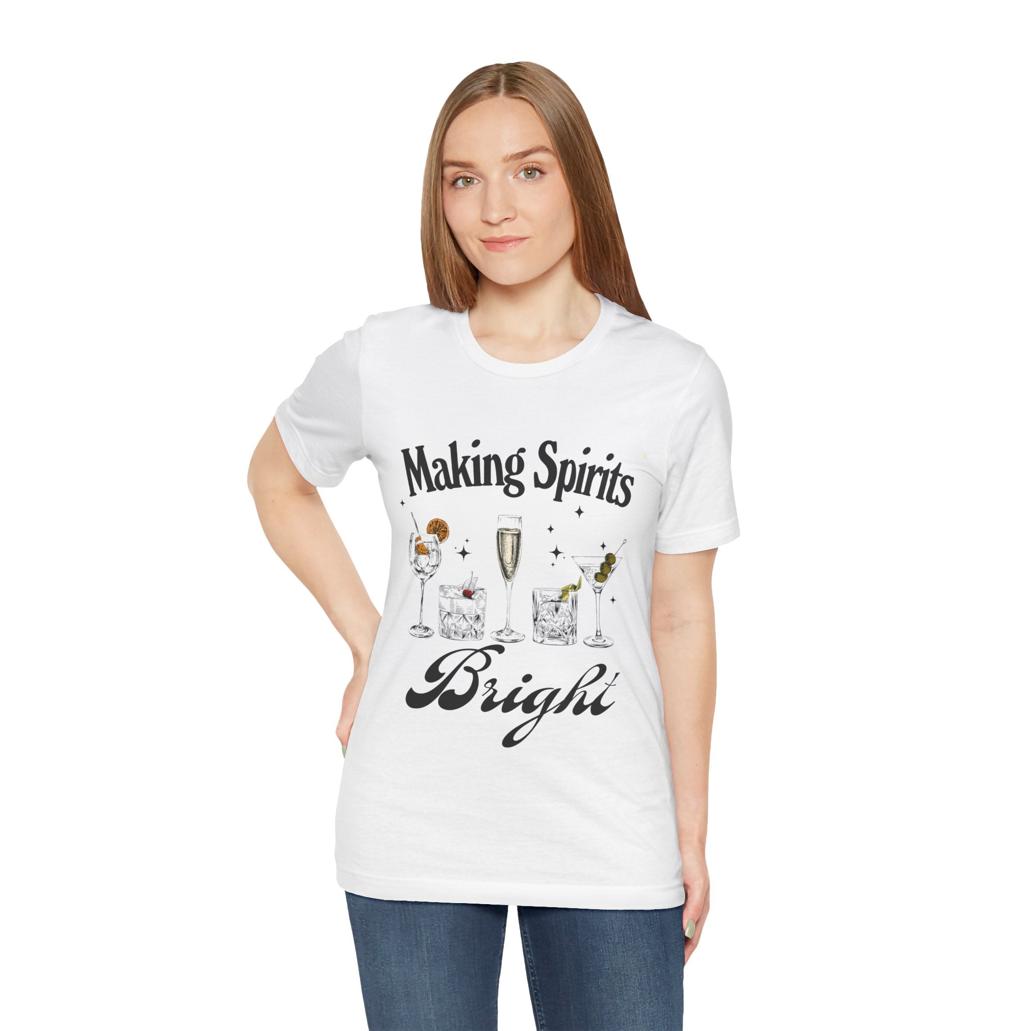 Making Spirits Bright T-Shirt – Holiday Cocktail Graphic Tee