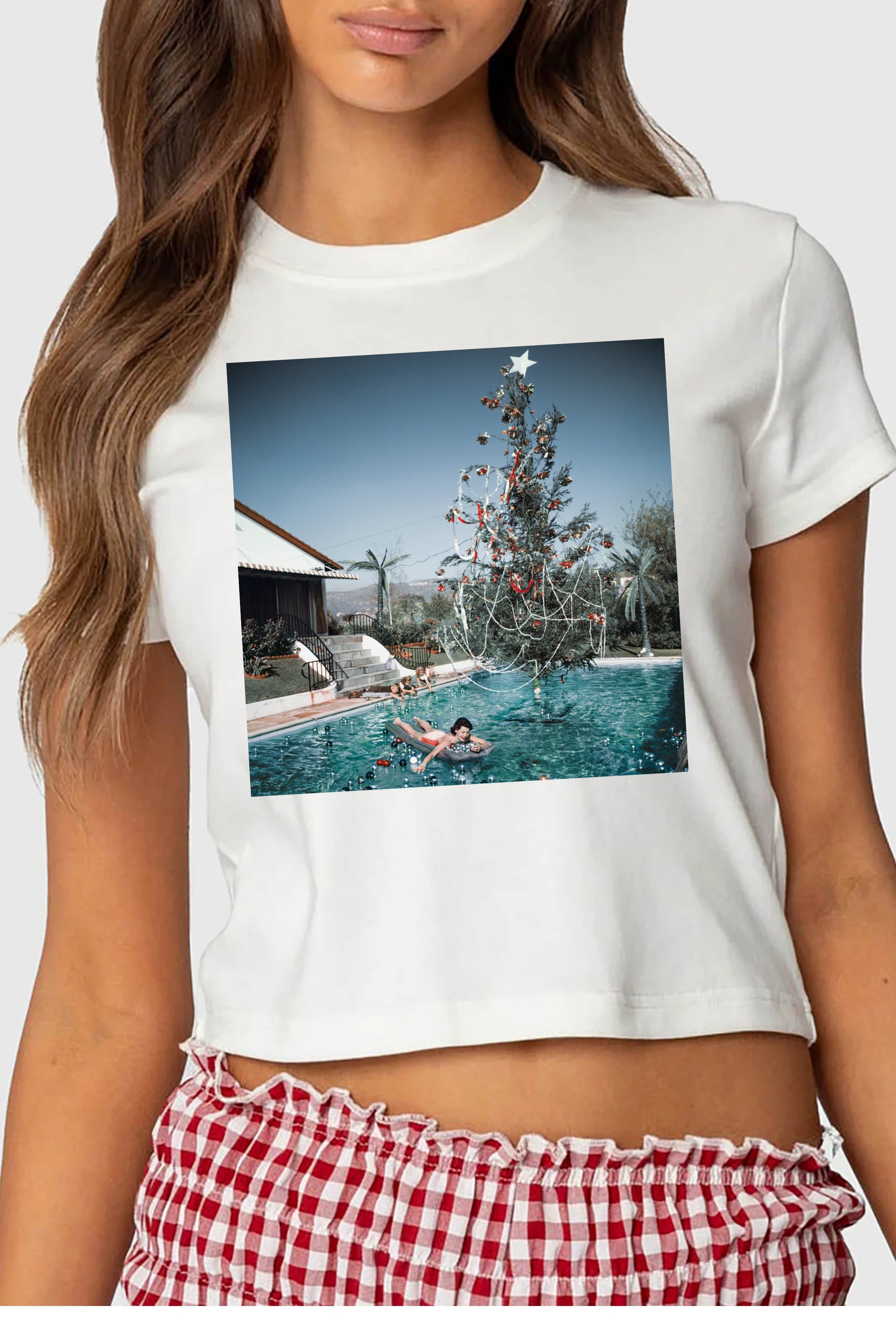 Vintage Poolside Christmas Tree Baby T-shirt
