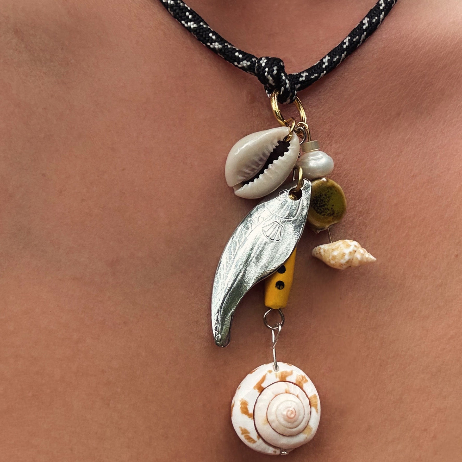 Sergeant Major Necklace – Handmade Fishing Lure & Shell Jewelry