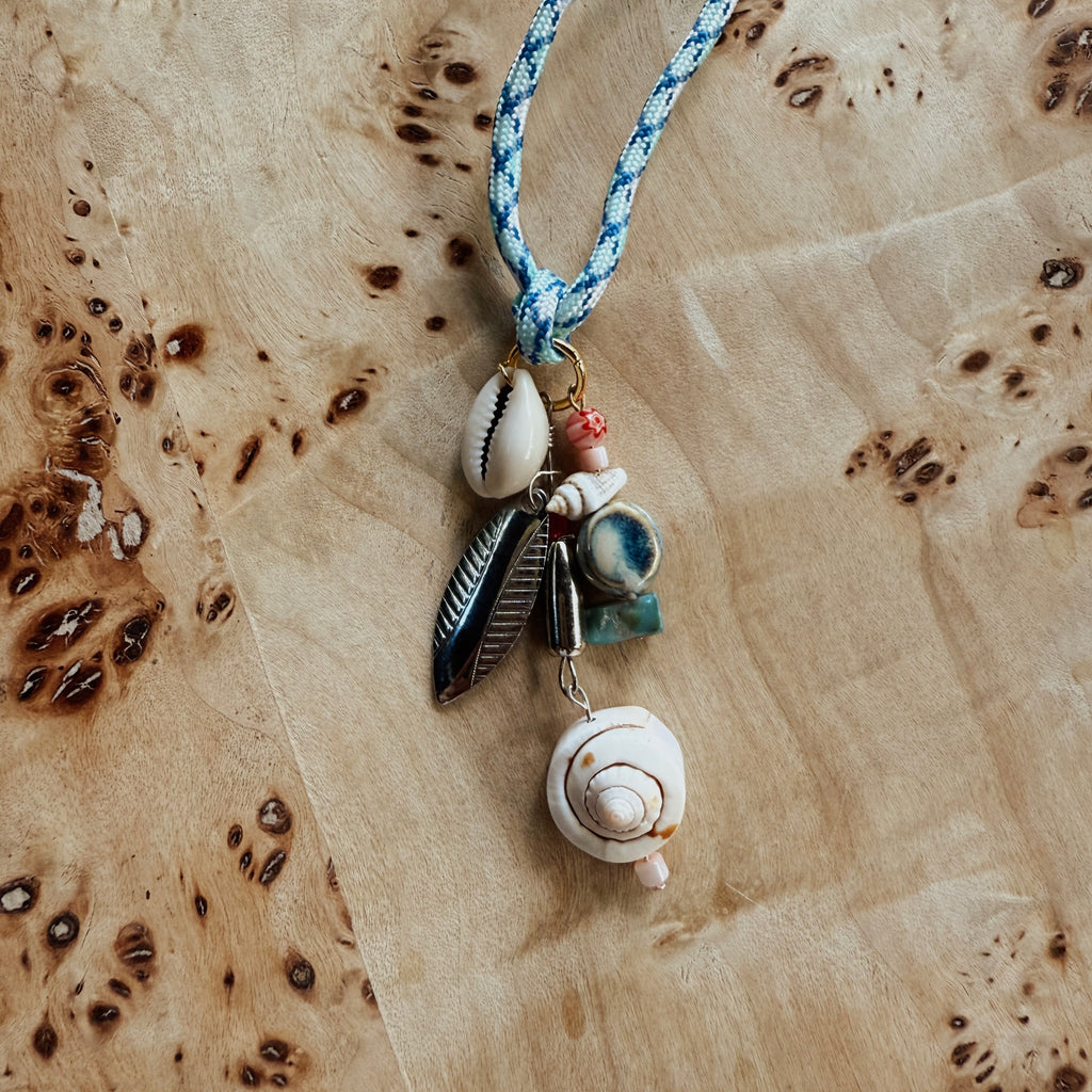 Neon Tetra Necklace – Handmade Fishing Lure & Shell Jewelry