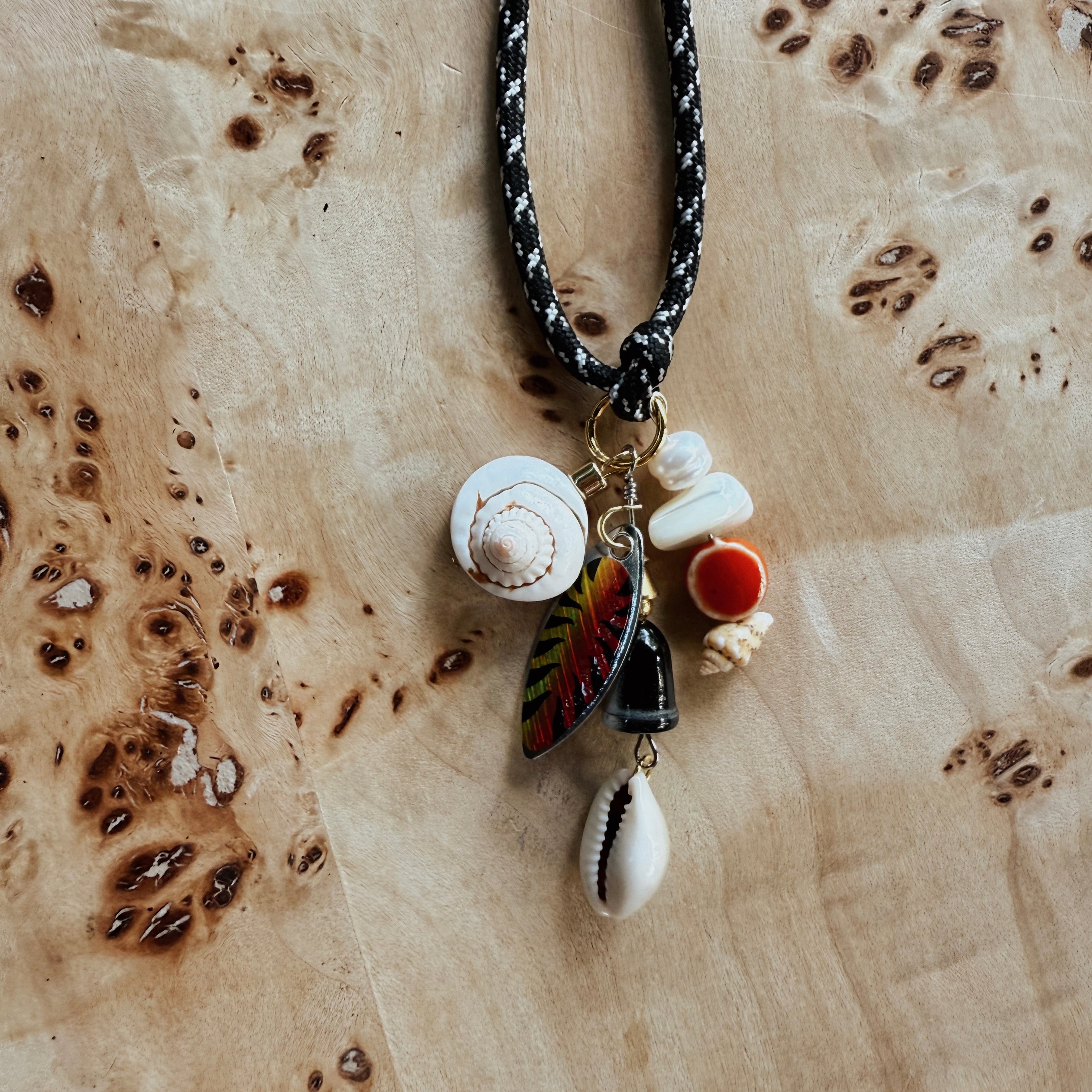 Clownfish Necklace – Handmade Fishing Lure & Shell Jewelry