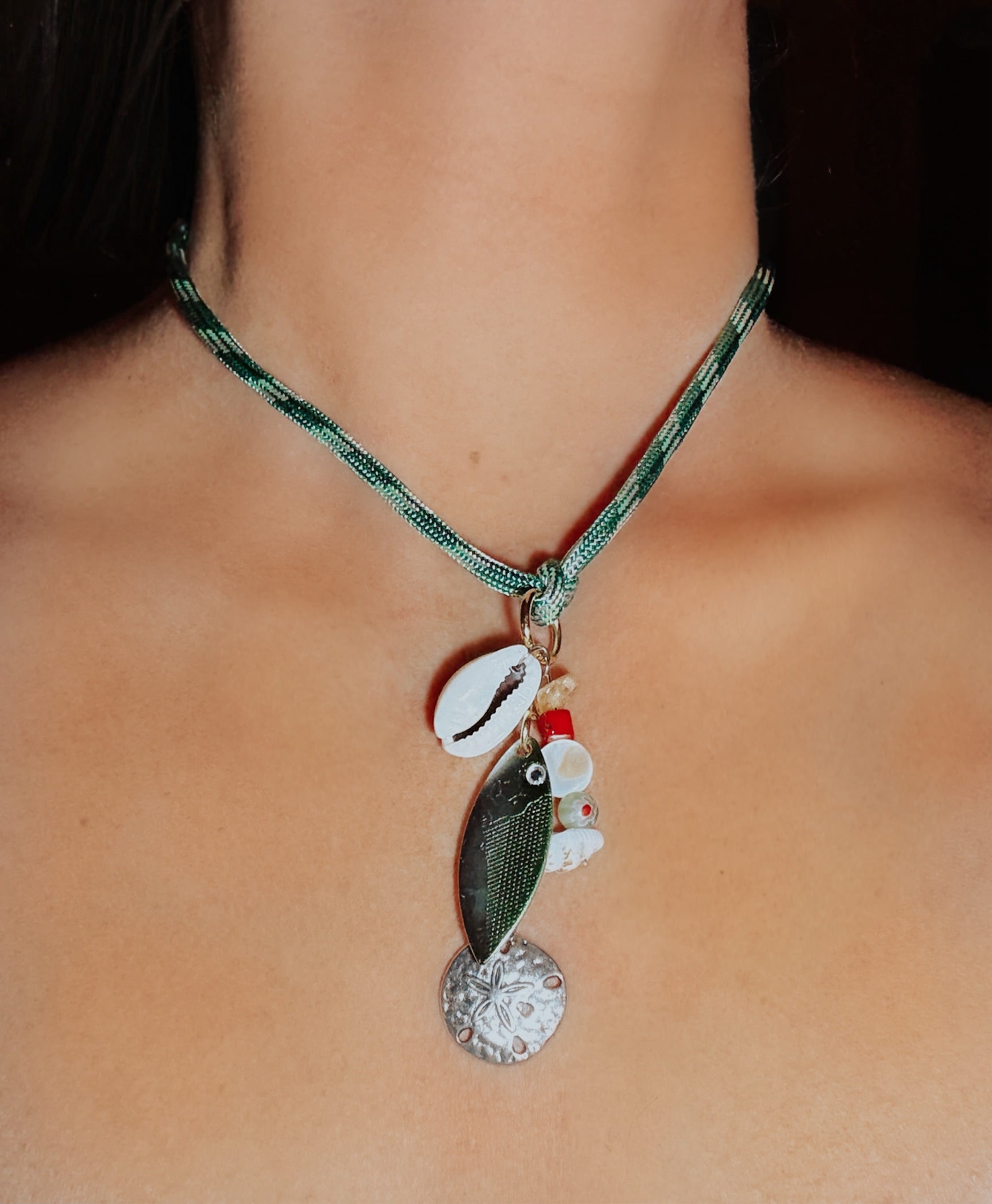 Pompano Necklace – Handmade Fishing Lure & Shell Jewelry