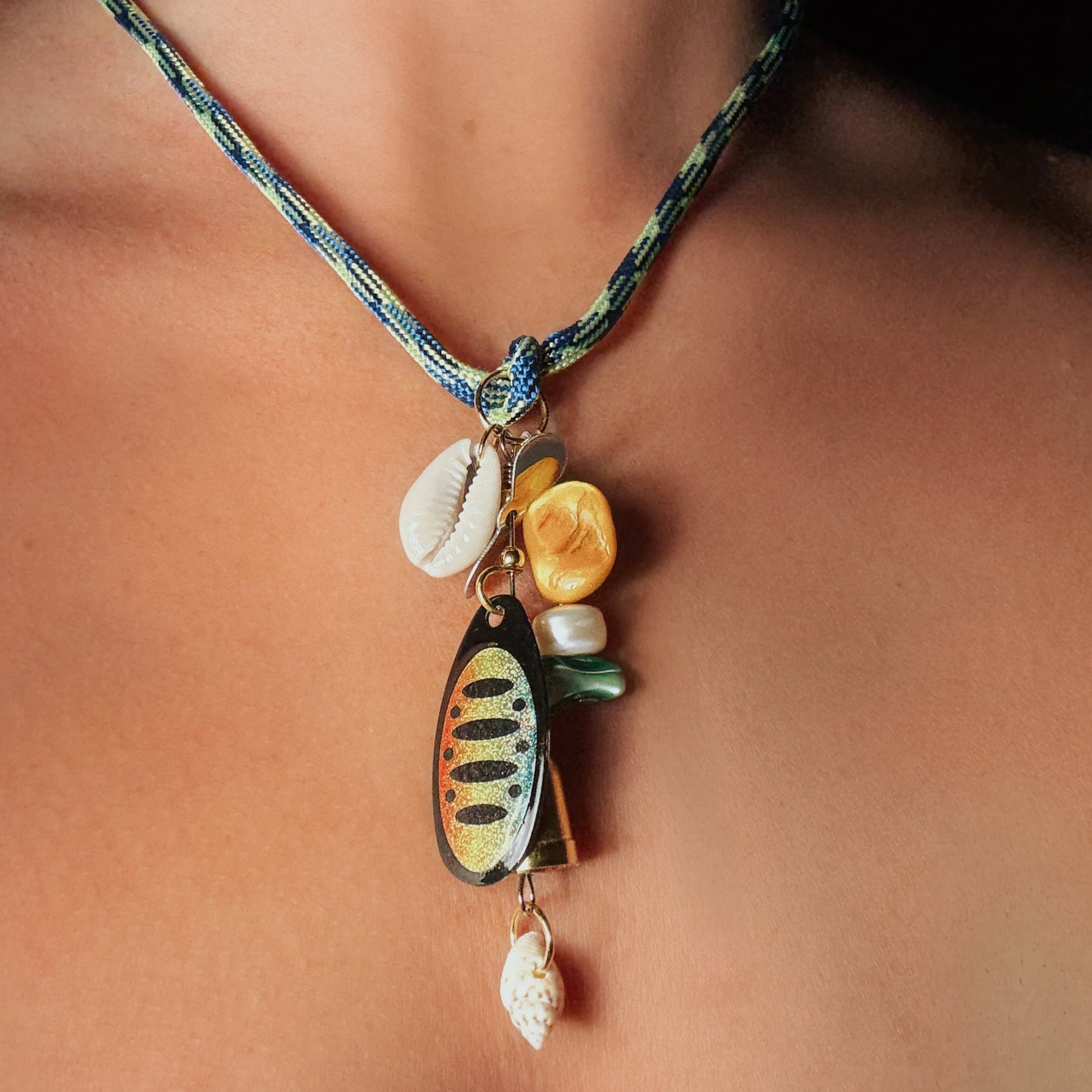 Dorado Necklace – Handmade Fishing Lure & Shell Jewelry
