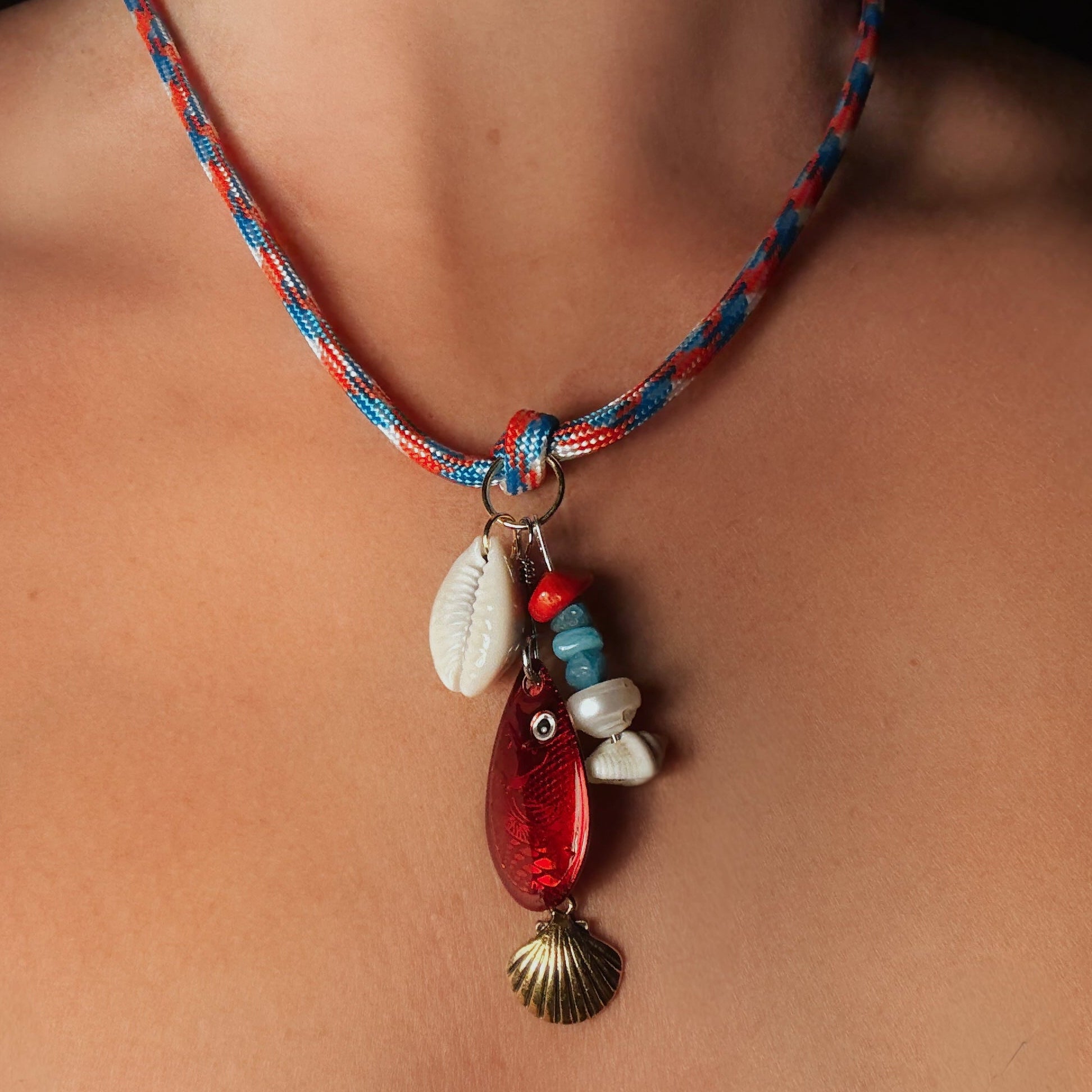 Skipjack Necklace – Handmade Fishing Lure & Shell Jewelry