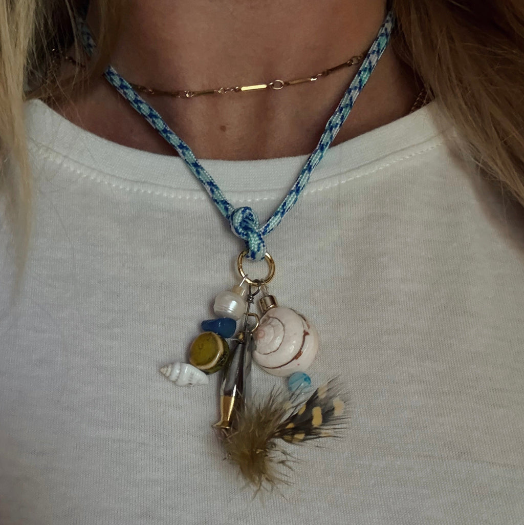 Custom Lure Necklace - Short - Handmade Fishing Lure & Shell Jewelry